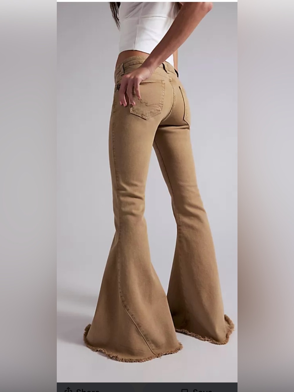 INSANE Free People Cream Wide Leg Flare Jeans